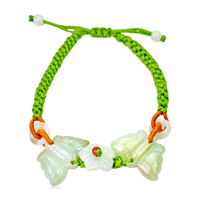 Stylish jade charm bracelet with butterfly bracelet for women celebrating love