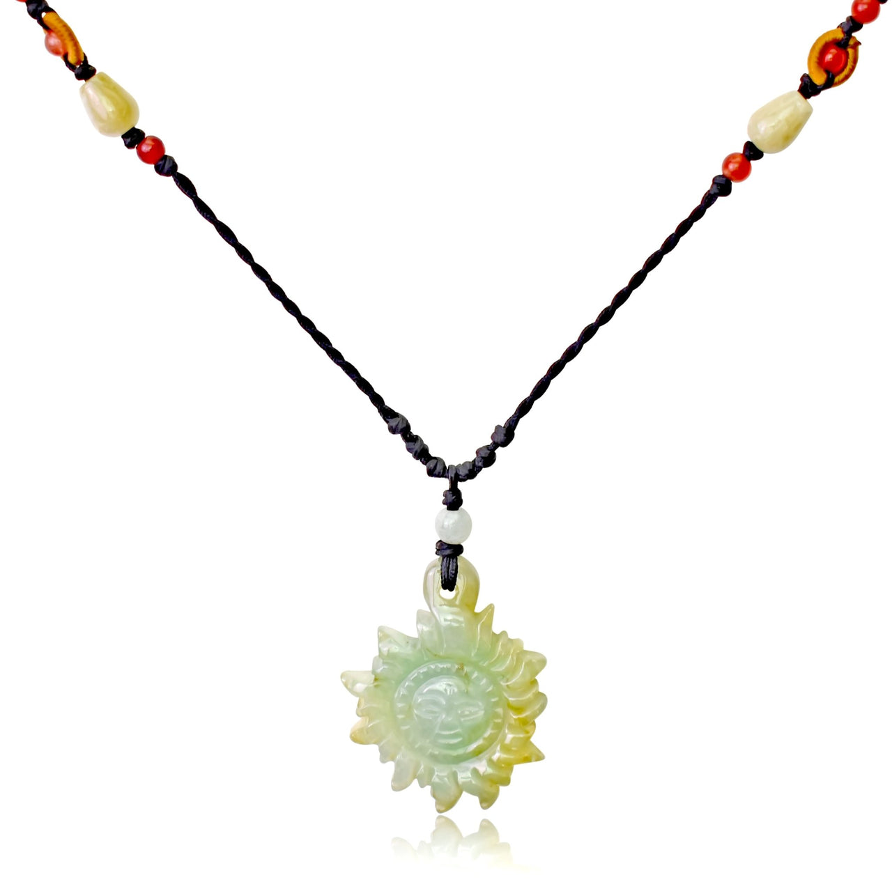 Sun Necklace with Jade Sunshine Pendant for Women Sun Pendant Necklace for Birthdays