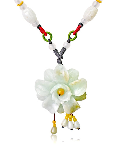 Timeless camellia with yellow jade for beauty and grace