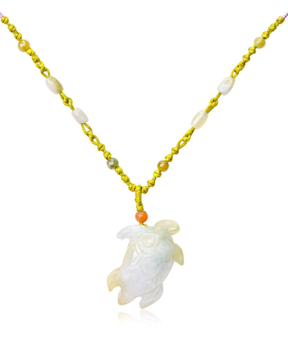 Turtle Necklace in Jade Handmade Turtle Pendant for Women or Men Birthday Gift