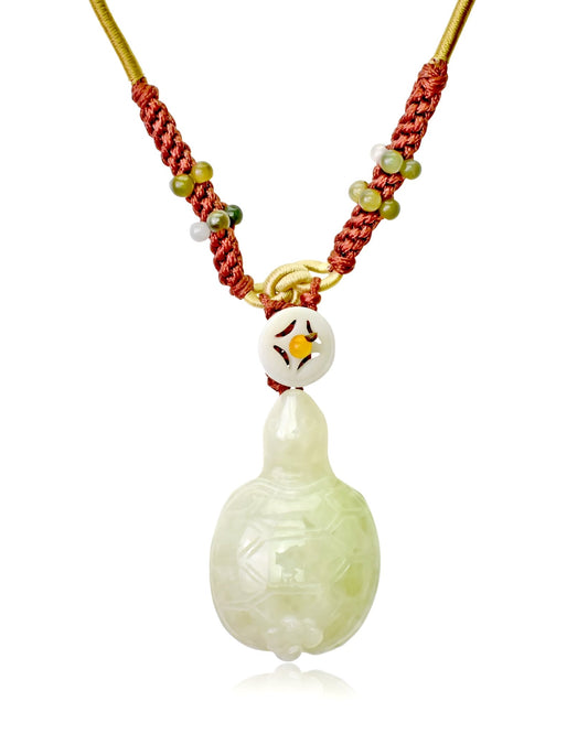 Turtle Pendant Necklace with Jade Turtle Jewelry for Unisex Turtle Necklace for Guys Handmade Jewelry for Dad Birthday Gift 