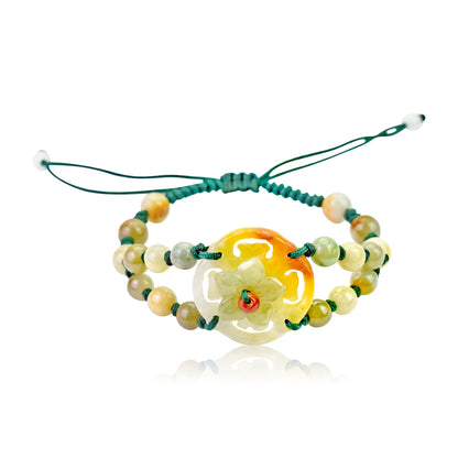 Unique Bracelet with Jade Coin for Mom Coin Jewelry for Mother’s Day Gift a Charm for Prosperity and Protection