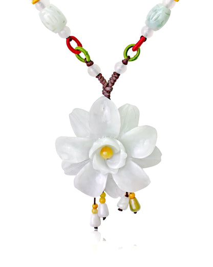 Unique camellia flowers a women flower necklace for a special anniversary