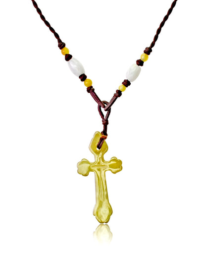 Uplifting infinity cross necklace representing faith and hope Jade pendant Heartfelt Gift