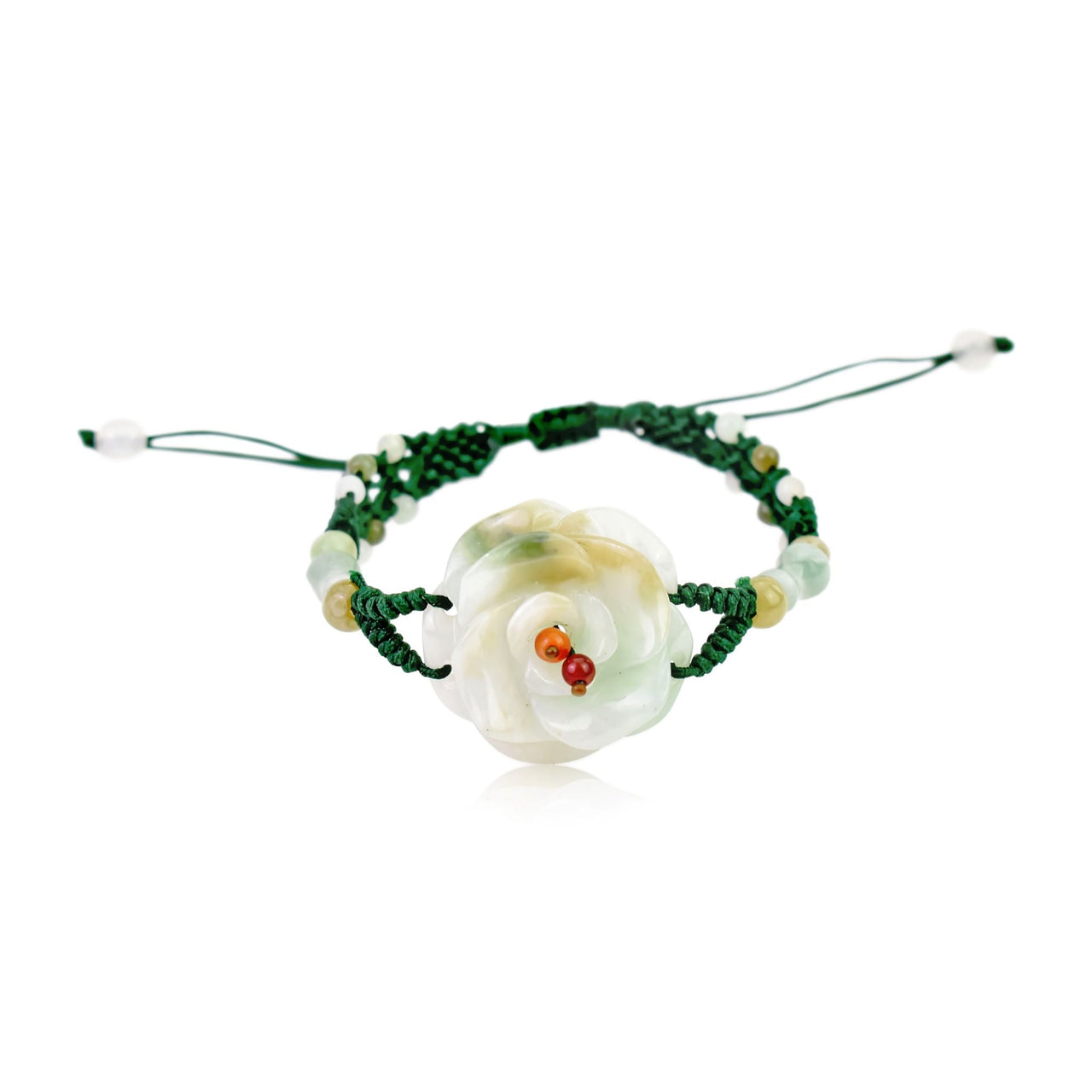Uplifting jade bracelet with rose flower bracelet perfect for mom