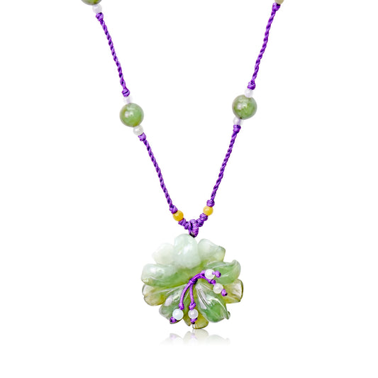 Valentine’s Day Anemone Flower a Necklace for Women Handmade Green Anemone 