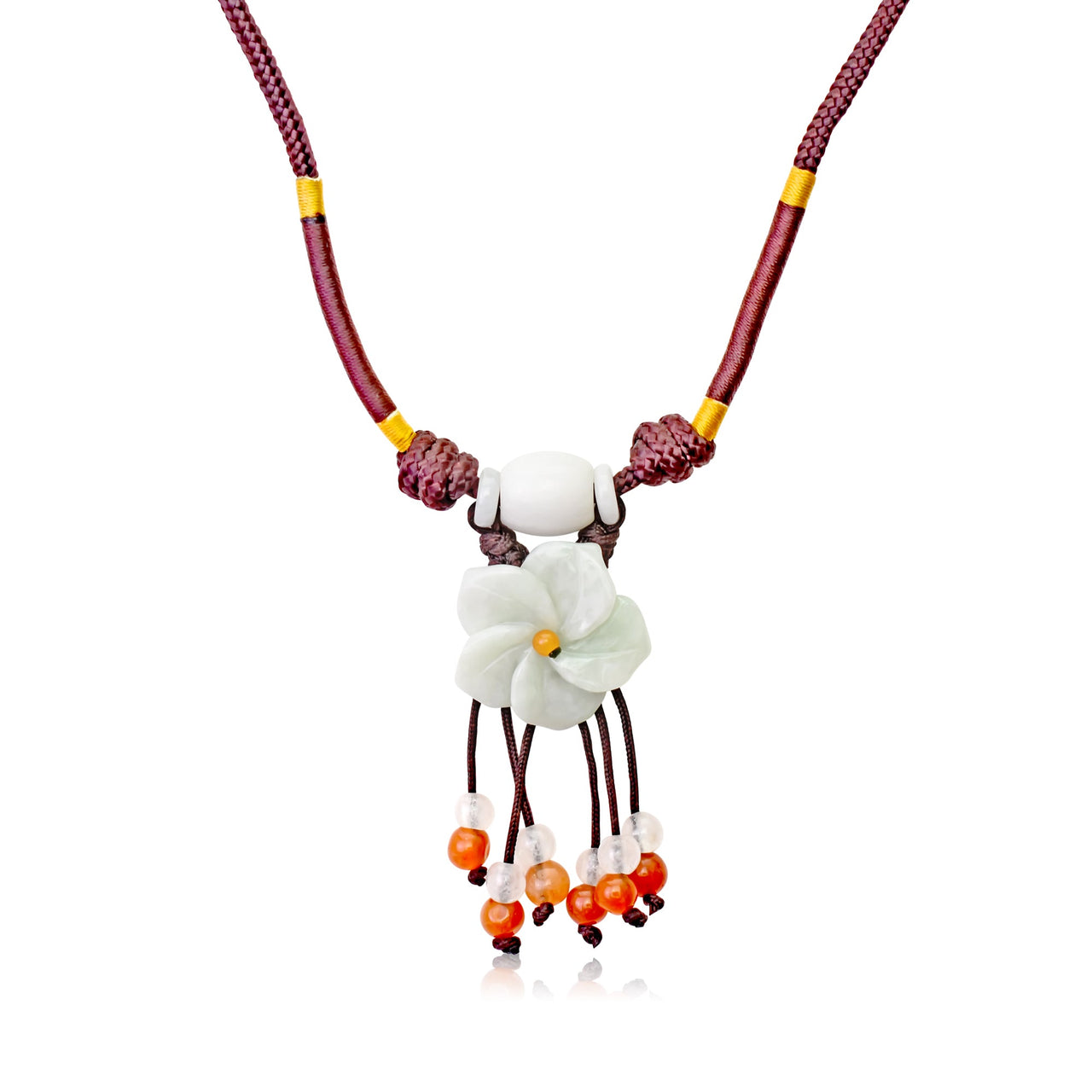 White Phlox Flower a White Stone Necklace for Women