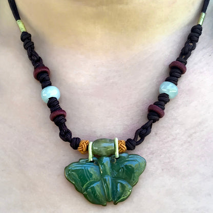 Green Jade Butterfly for Womens Butterfly Necklace a Butterfly Chain Necklace Self-Love Birthday Gift