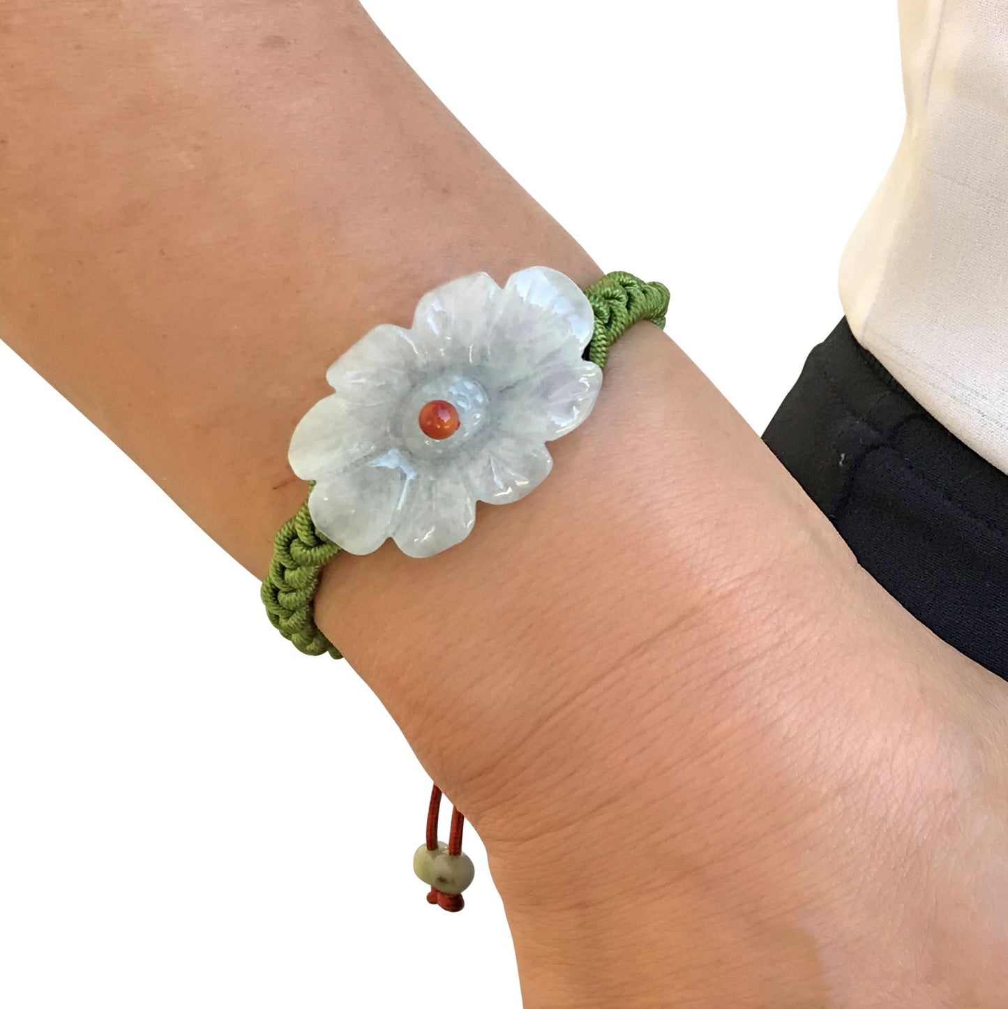 Women Cineraria with Jade Unique Handmade Jewelry for Birthday Gift a Floral of Serenity and Strength