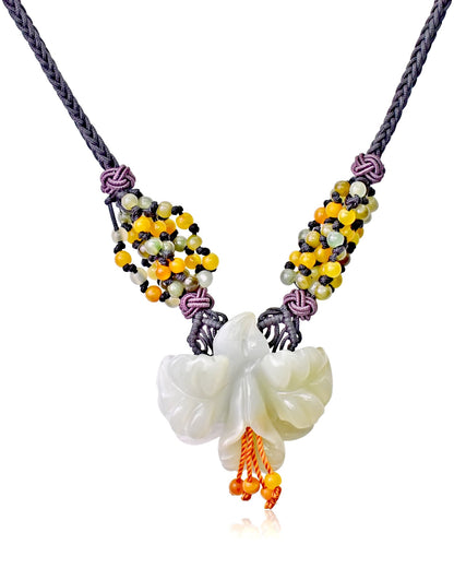Women Designer Jewelry for Wife Iris Necklace Jade Pendant 