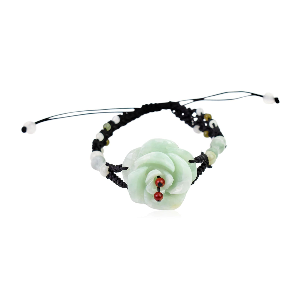 Women's jade bracelet a rose flower bracelet Charming gift idea for Valentine's Day or an anniversary surprise