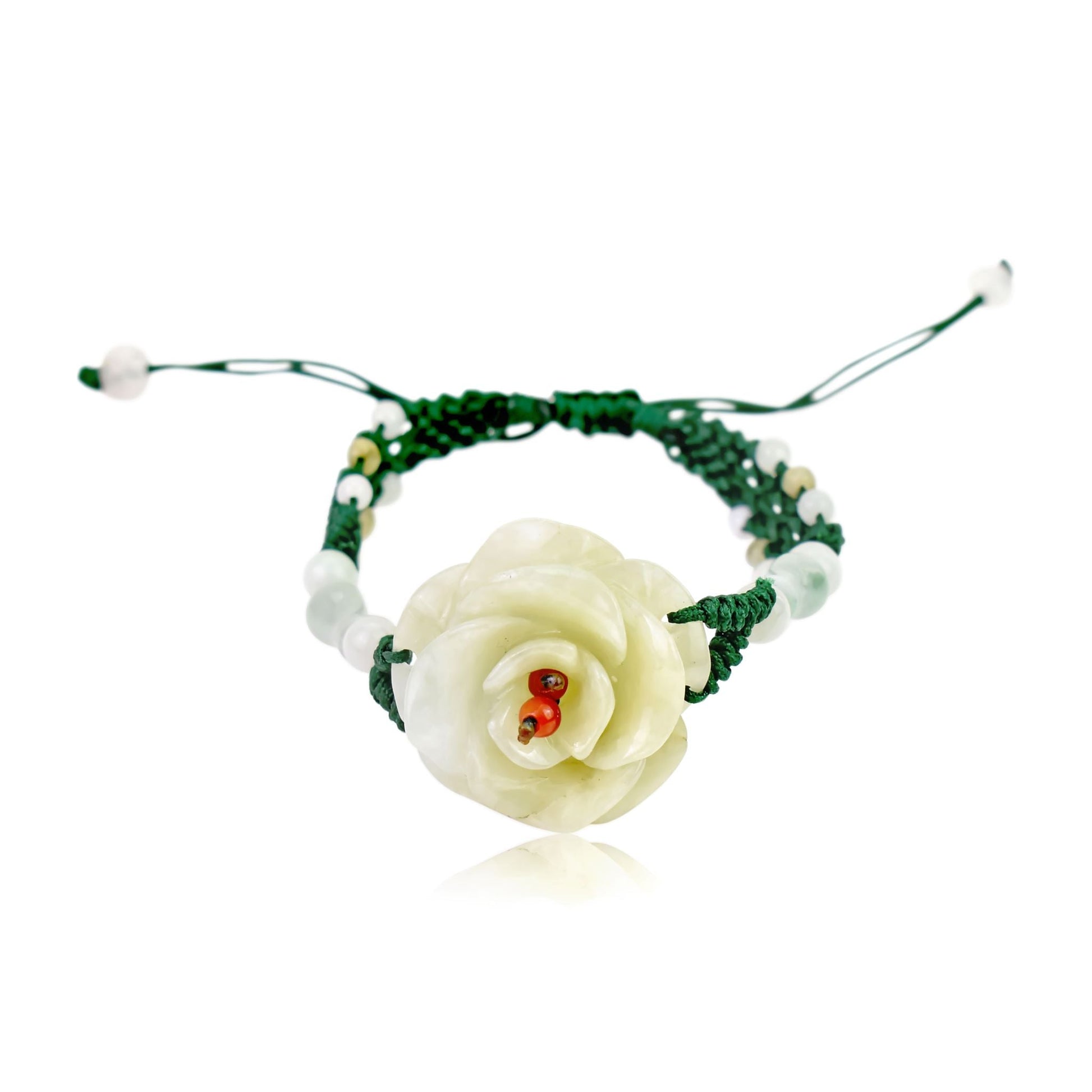 Women's jade bracelet for anniversaries and special moments with rose flower bracelet