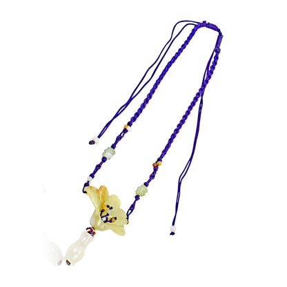 Womens Necklaces Featuring Jade and Peacock Flower a Thoughtful Mother’s Day Gift Idea