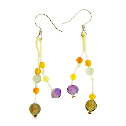 Amethyst Dangle Earrings Paired With Onyx Drop For Women Amethyst Purple Earrings For Happiness and Self-Love