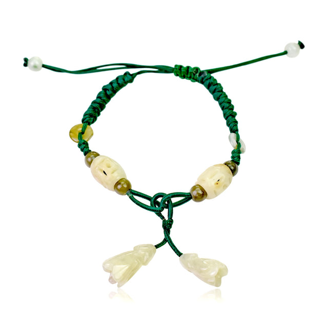 Accessorize in Style with Dangling Bellflower Jade BraceletBraceletsSerenity Jade