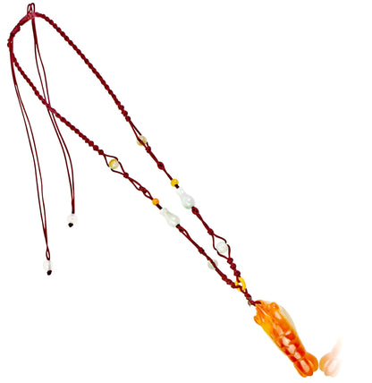 Men Jade Shrimp Necklace Animal Charm Necklace Symbol of Ebb and Flow of Life Elegant Unisex Gift
