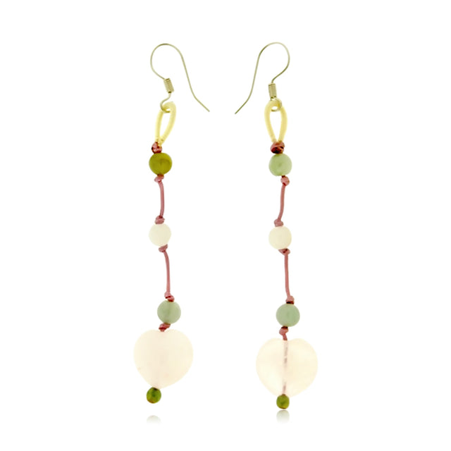 Add a Pop of Color to Any Outfit with Rose Quartz Heart EarringsEarringsSerenity Jade