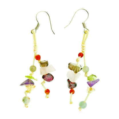 Enchanting Rainbow Beaded Earrings For Women Colored Beaded Earrings a Gemstone Bead Earrings Engagement Gift