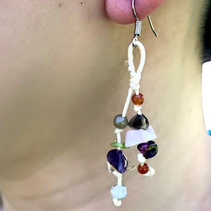 Women Enchanting Rainbow Beaded Earrings For Her Colored Beaded Earrings a Gemstone Bead Earrings Engagement Gift