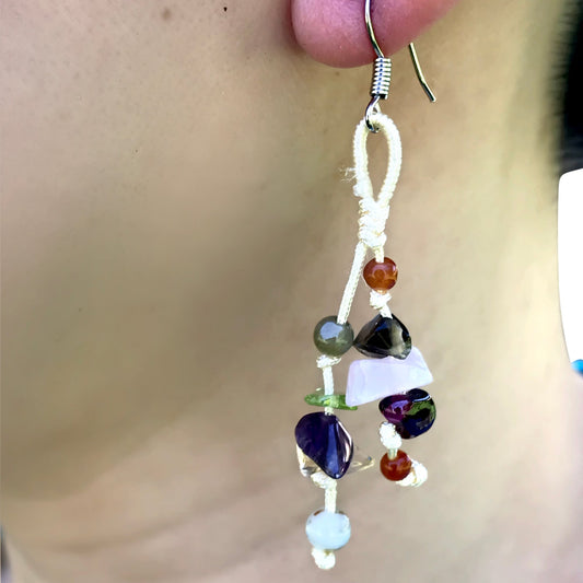 Women Enchanting Rainbow Beaded Earrings For Her Colored Beaded Earrings a Gemstone Bead Earrings Engagement Gift