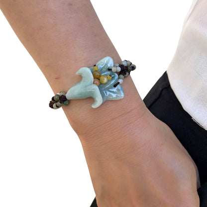 Bell Flower Campanula A Flower Bead Bracelet For Women Romantic Valentines Charm Bracelet Valentine's Day Gift