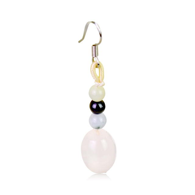 Add a Touch of Elegance with Our Elegant Oblong Rose Quartz EarringsEarringsSerenity Jade