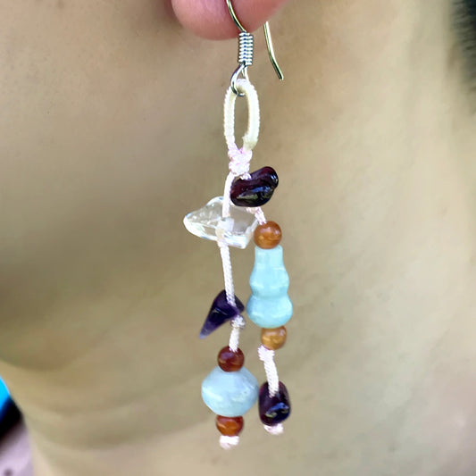 Women Dangle Earrings a Jade Green Vase Beauty Beaded Gemstone Earrings For Love And Lasting Happiness