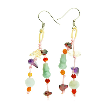Dangle Earrings For Women Jade Green Vase Beauty A Beaded Gemstone Earrings For Love And Lasting Happiness