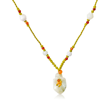 Little White Bell Flower a Dainty Flower Necklace for Her White Jade Pendant Mystical Power for Meaningful Anniversary Gift