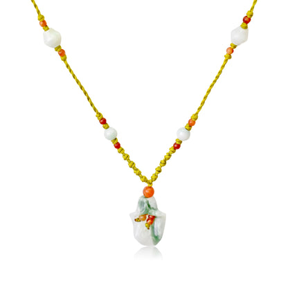 Little White Bell Flower a Dainty Flower Necklace for Her White Jade Pendant Mystical Power for Unforgettable Birthday Gift