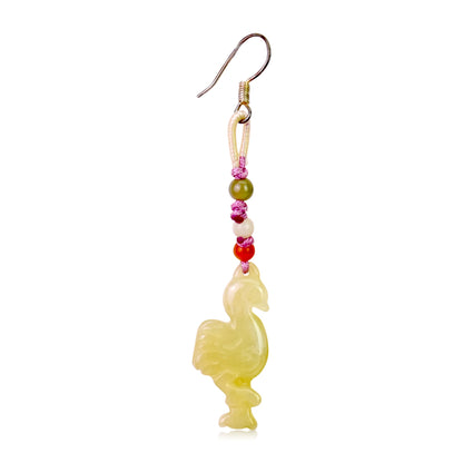 Flamingo Earrings a Women’s Pink Flamingo Earrings For Her Dangling Jade Earrings Birthday Gift