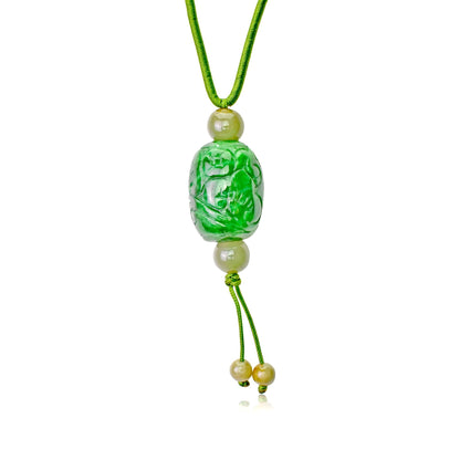 Green Jade Opulence a Opulence Jewelry for Unisex Spiritual Necklaces Symbolizing Freedom and Joy Father’s Day Gift
