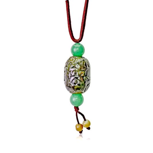 Dark Green Jade Opulence a Opulence Jewelry for Unisex Spiritual Necklaces Symbolizing Freedom and Joy Father’s Day Gift