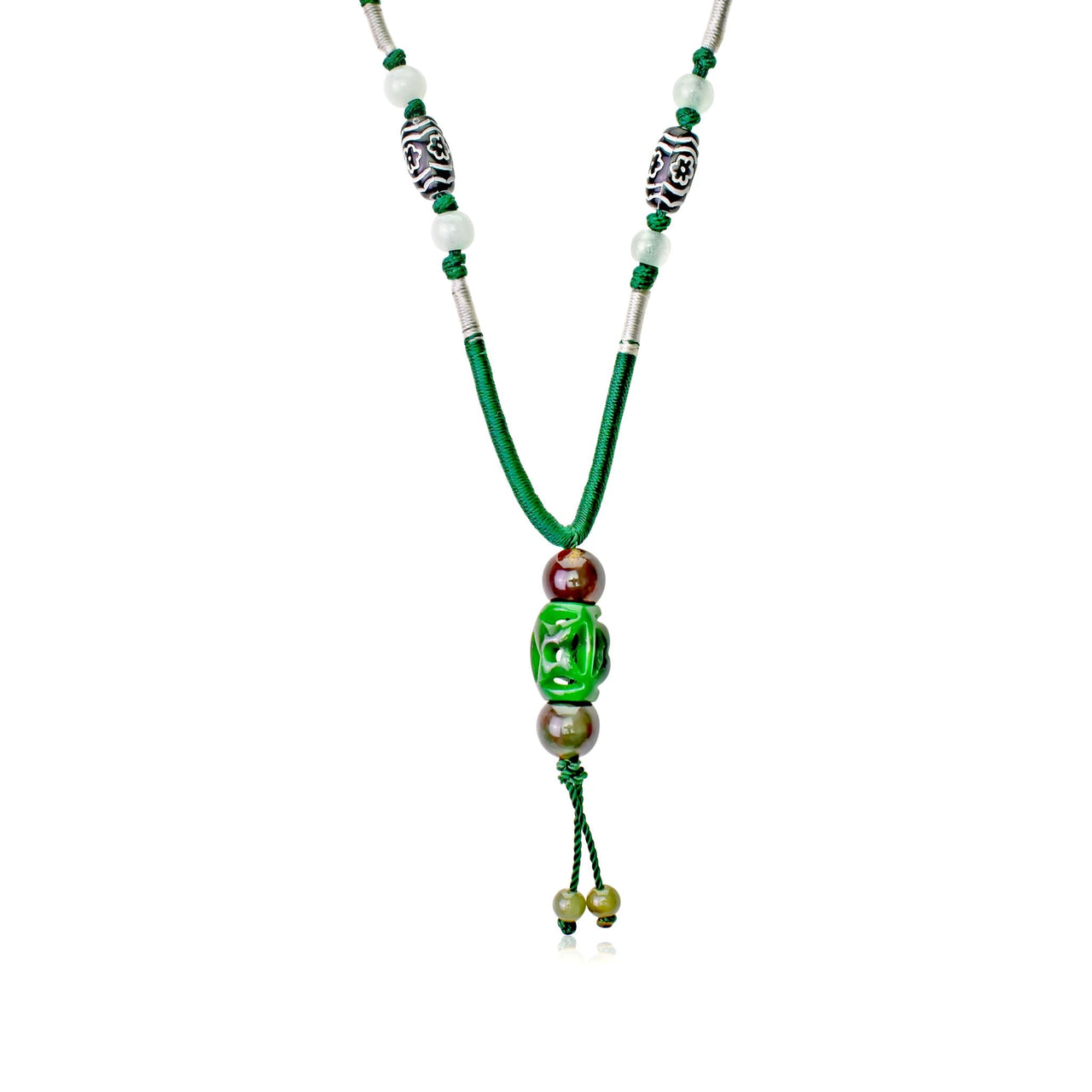 Add Opulence to Your Wardrobe with the Embroidery Jade Pendant NecklaceNecklacesSerenity Jade