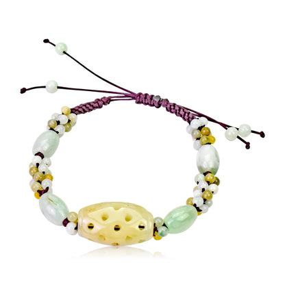 Yellow Jade Genuine Jade Beads A Lucky Jade Bracelet For Unisex Jade Pendant Bracelet A Uplifting Birthday Gift