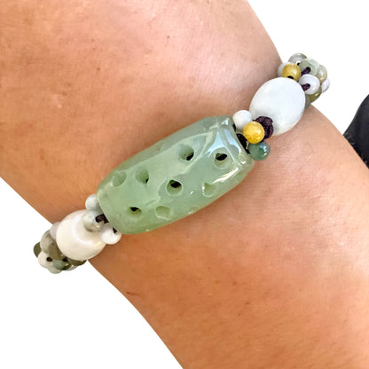 Genuine Jade Beads A Jade Pendant Bracelet  Uplifting Spiritual Jewelry Birthday Gift