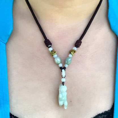 Ape Animal a Jade Monkey Necklace For Unisex Yellow Jade Stone Meaningful Birthday Gift