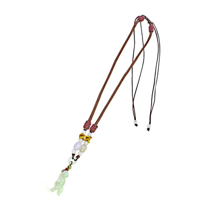 Handmade Spiritual Ape Animal a Jade Monkey Necklace For Him Yellow Jade Stone Meaningful Father’s Day Gift