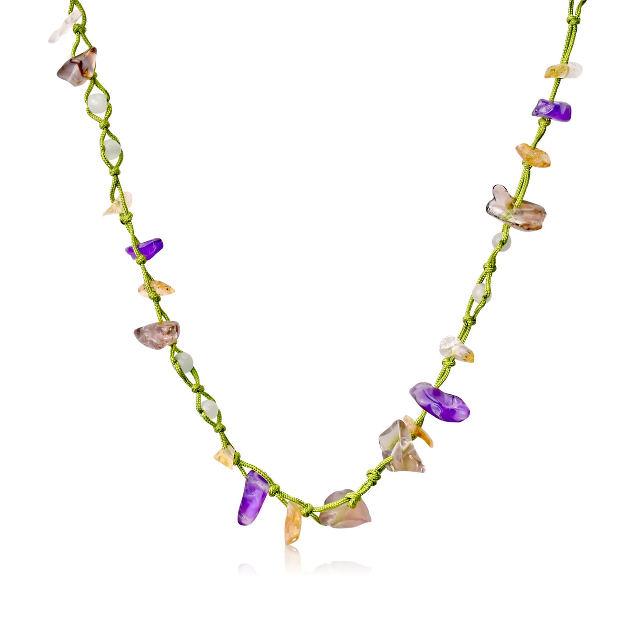 Gem Necklace an Amethyst and Citrine Necklace for Women Healing Crystal Necklace Birthday Jewelry for Emotional Healing and Inner Peace