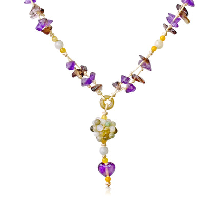 Amethyst Heart Necklace A February Birthstone Necklace For Ladies Jade Amethyst Attracting Love And Inner Peace