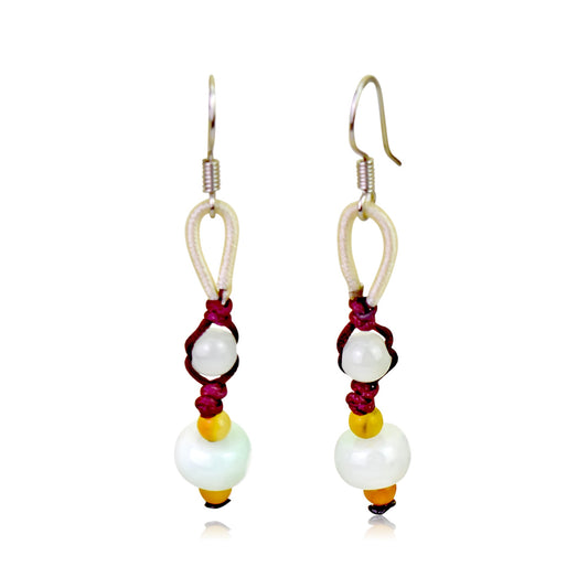 Beaded Round Earrings For Her Small Beaded Earrings Anniversary Gift Bead Earring For Graceful Beauty