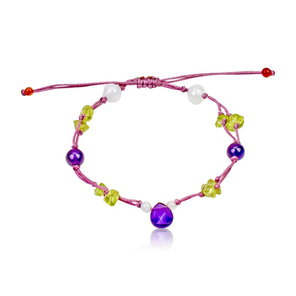 Amethyst Stone Bracelet Natural Stones A Amethyst Bracelet for Her Anniversary Gift for Lasting Love