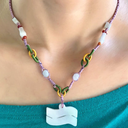 Women Aquarius Birthstone Necklace Anniversary Or Engagement Gift Aquarius Sign Necklace One-Of-A-Kind Handmade Jade
