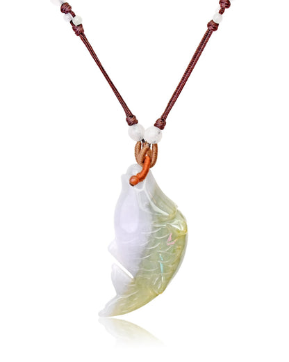 Koi Fish Necklace in Jade Koi Fish Pendant Unisex Koi Fish Jewelry for Good Fortune Soulful Birthday Gift