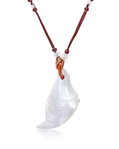 Handmade Koi Fish Necklace in Jade Koi Fish Pendant Unisex Koi Fish Jewelry for Good Fortune Soulful Birthday Gift