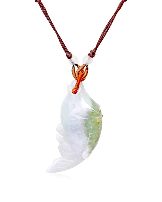 Handcrafted Koi Fish Necklace in Jade Koi Fish Pendant Unisex Koi Fish Jewelry for Good Fortune Soulful Birthday Gift