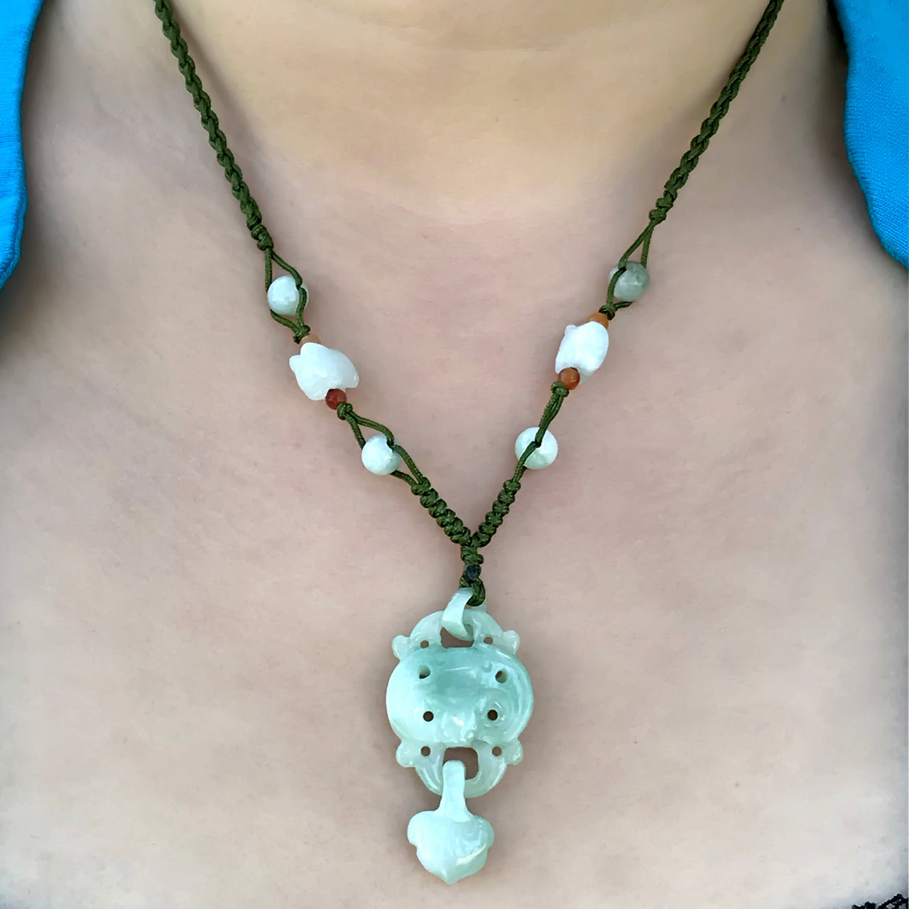 Bat and Heart Handmade Jade Necklace Pendant for Luck and AbundanceNecklacesSerenity Jade