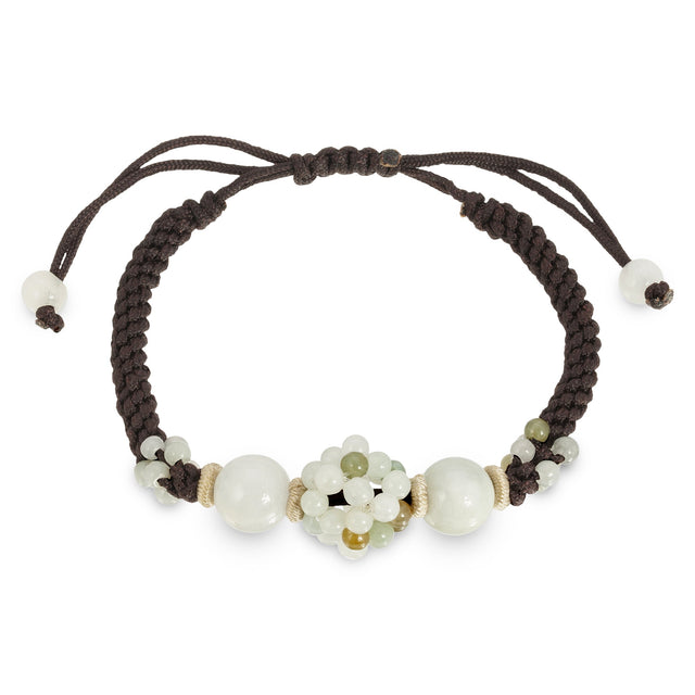 White Jade Bead Bracelet a Real Jade Bead Bracelet for Her Handmade Bracelets Beaded for Luck, Abundance Lovely Birthday Gift