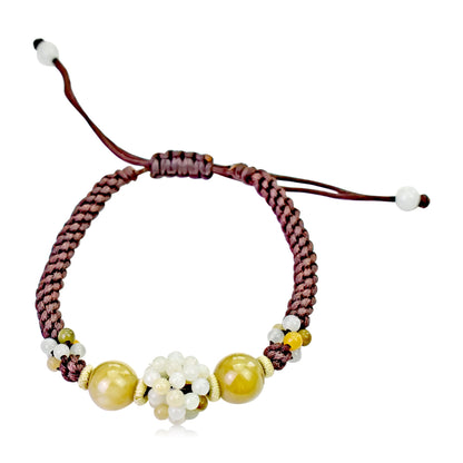Yellow Jade Bead Bracelet a Real Jade Bead Bracelet for Her Handmade Bracelets Beaded for Abundance Lovely Birthday Gift