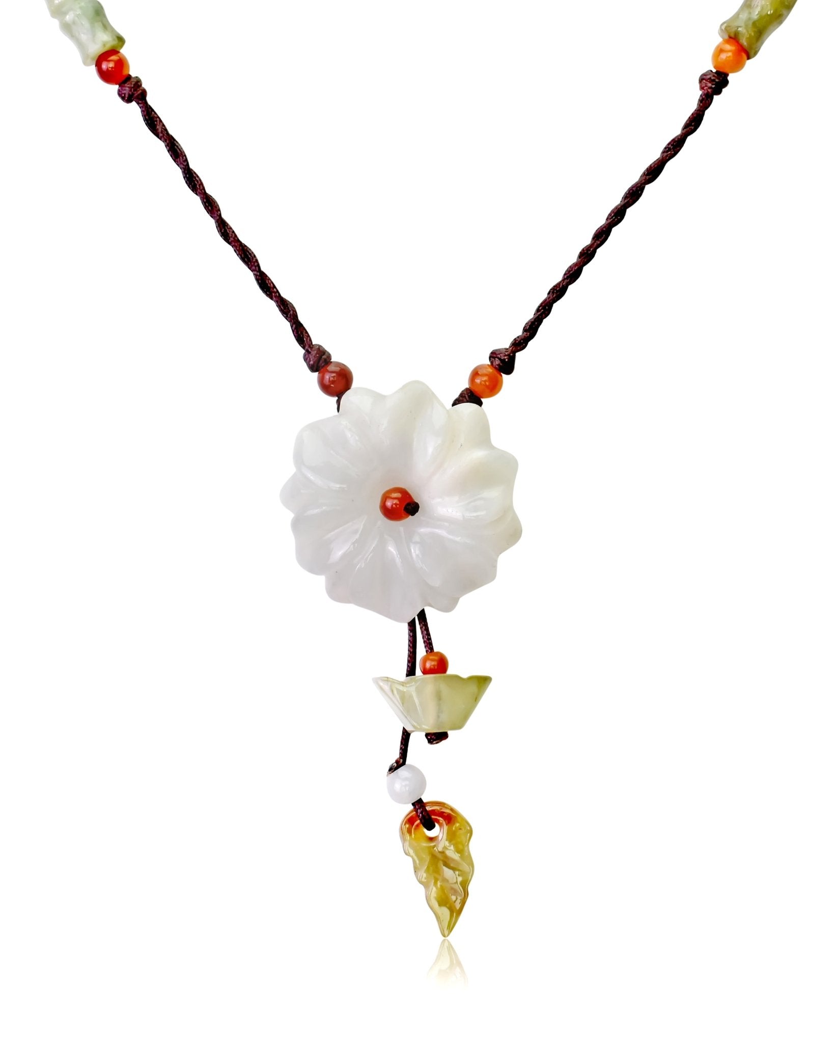 Beaded Daisy Necklace for Springtime Blossom Flower Charm Necklace Daisy Choker Jade Necklace for Casual Wear Necklace with Daisy for WomenNecklacesSerenity Jade